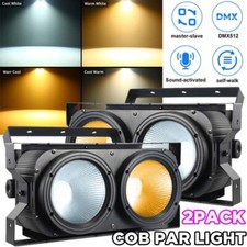 2X 200W COB LED Par Light DMX Audience Blinder Light Warm Cool White Stage Light