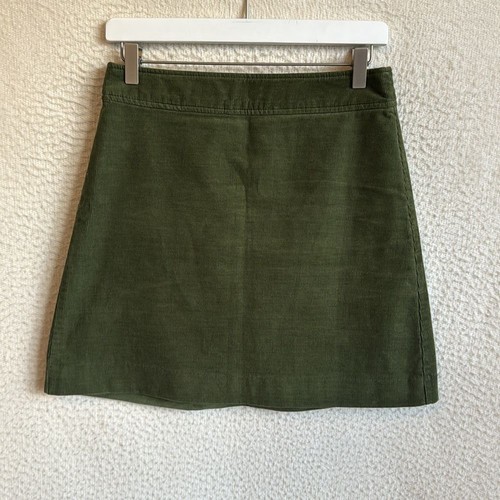 J Crew Corduroy Skirt Womens size 2 green