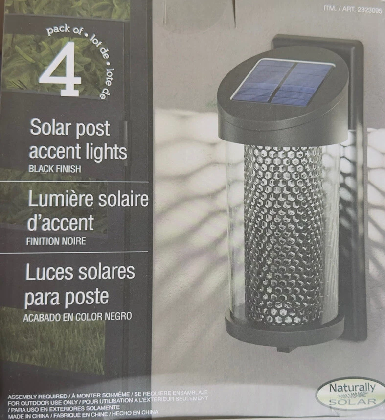GTX SOLAR LED ACCENT POST WALL LIGHT 4 Pk Naturally Solar 10