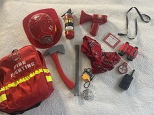 Fireman Costume Kids 14 Pcs Firefighter Toy Accessories Set