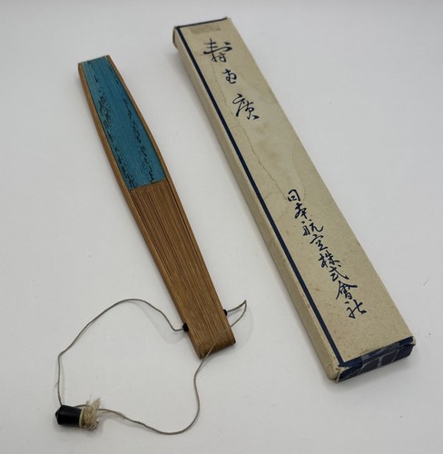 Vintage Japanese Wooden Paper Hand Fans Folding Juni-Hitoe Japan Air Bellflower - Picture 9 of 11