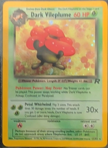 Dark Vileplume (13) 13/82 Team Rocket Unlimited Holofoil Holo Rare LP pokemon