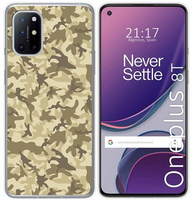 Hülle Gel TPU Case für OnePlus 8T 5G Design Sand Tarnung Muster