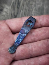 Spyderco PM2 Deep Carry Pocket Clip Relief Engraved Davy Jones Flamed Ano