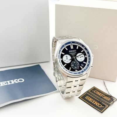Seiko Men's Chrono Essentials SSB427 Blue Dial Stainless Steel Quartz Watch 41mm