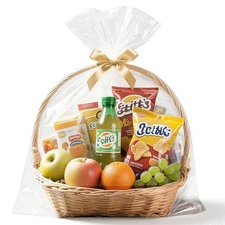  Cellophane Wrap for Gift Baskets Bags 10 Pack Large Clear-24×30 IN -10 Pack