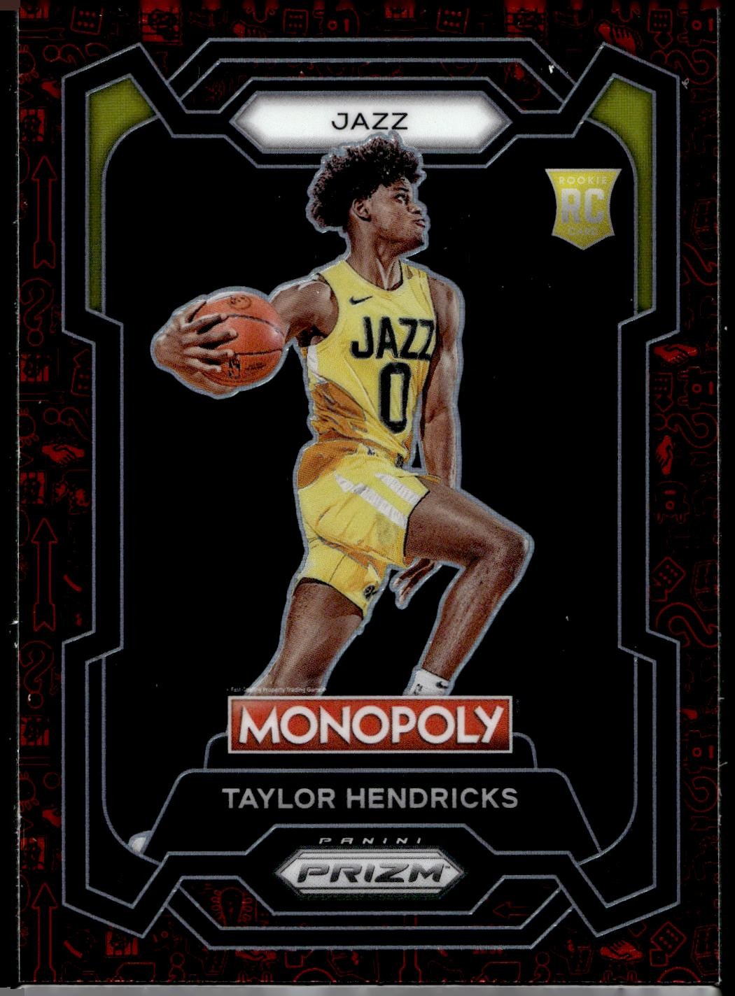 2023-24 Panini Prizm Monopoly #86 Taylor Hendricks Red Pattern Icons RC