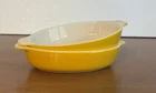 Set of 2 Vintage Pyrex Tableware Yellow #700 10oz. Au Gratin Oval Dish