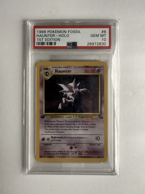 1999 Pokemon Fossil 1st Edition #6 Haunter Holo PSA 10 Gem Mint WOTC