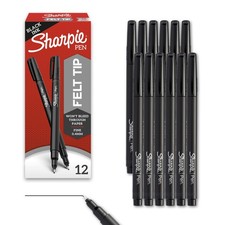 Sharpie Fine Point Felt Tip Pens 0.4mm Black ...