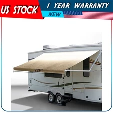 21.1Ft 8' Waterproof RV Awning Fabric Replacement for RV Camper Trailer Yellow