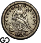 1845 Seated Liberty Dime Choice AU++/Unc