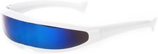 Ocean Line Futuristic Narrow Cyclops Sunglasses UV400 Medium, White