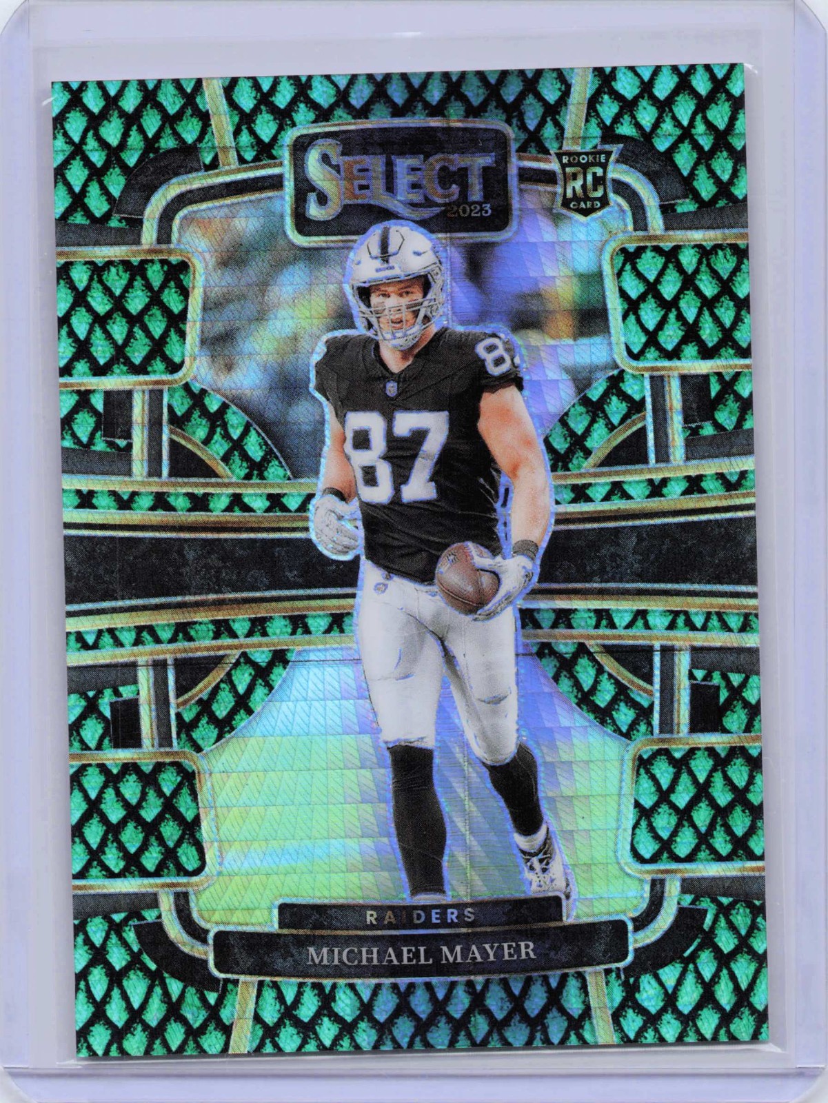 2023 Panini Select Concourse Dragon Scale Prizm /70 Michael Mayer RC Raiders