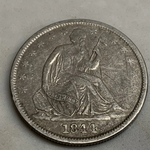 1844-O SEATED LIBERTY SILVER HALF DOLLAR VG NICE COIN-Dealer Graded uncertified