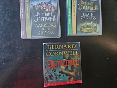 3 Bernard Cornwell Audio CD Books: Death of Kings, Agincourt, Warriors of Storm
