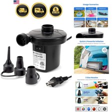 Air Pump for Inflatables, Portable Electric Air Mattress Pump, Quick-Fill Per...