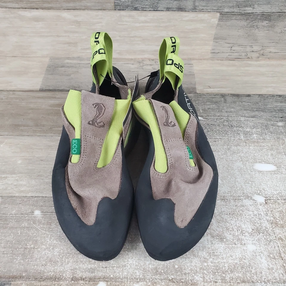 La Sportiva Cobra Eco Falcon Climbing Shoe Womens Sz 7.5 Brown Apple Green - Image 2 of 4