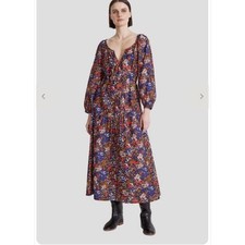 Pristine Apiece Apart Aaren Long Dress in Bold Blomster Red size Small