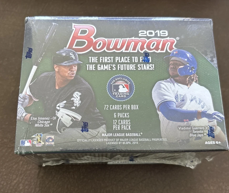 Bowman Baseball 2019 caja bláster sellada de fábrica sin abrir ~ 6 paquetes/72 tarjetas Foto 2 de 4