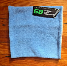 NWT Reversible Fleece Neck Warmer Blue / Grey Unisex Cozy