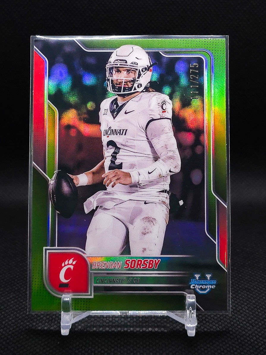 2025 Bowman Chrome Lime Green Refractor 143 Brendan Sorsby SP 111/275