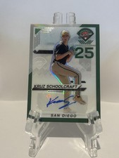 2025 Panini Prospect- Kruz Schoolcraft #24 Holo Prospect Ticket Signatures Green