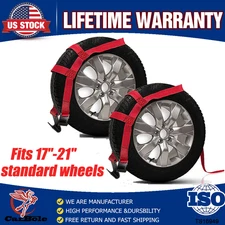 Adjustable Heavy Duty Car Tire Tow Dolly Straps Basket Strap Wheel Net Flat Hook