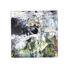 10" by 10" Original Abstract Mixed Media Painting on Wood Panel Modern Decor