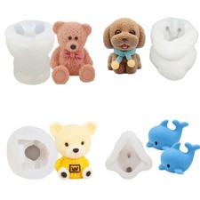Ice Cube Maker 3D Bear Dolphin Shape Silicone Chocolate Mold DIY Whiskey Drink