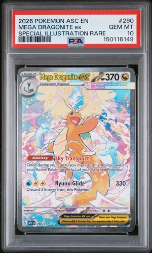 2026 POKEMON ASC EN-ASCENDED HEROES #290 MEGA DRAGONITE EX PSA 10