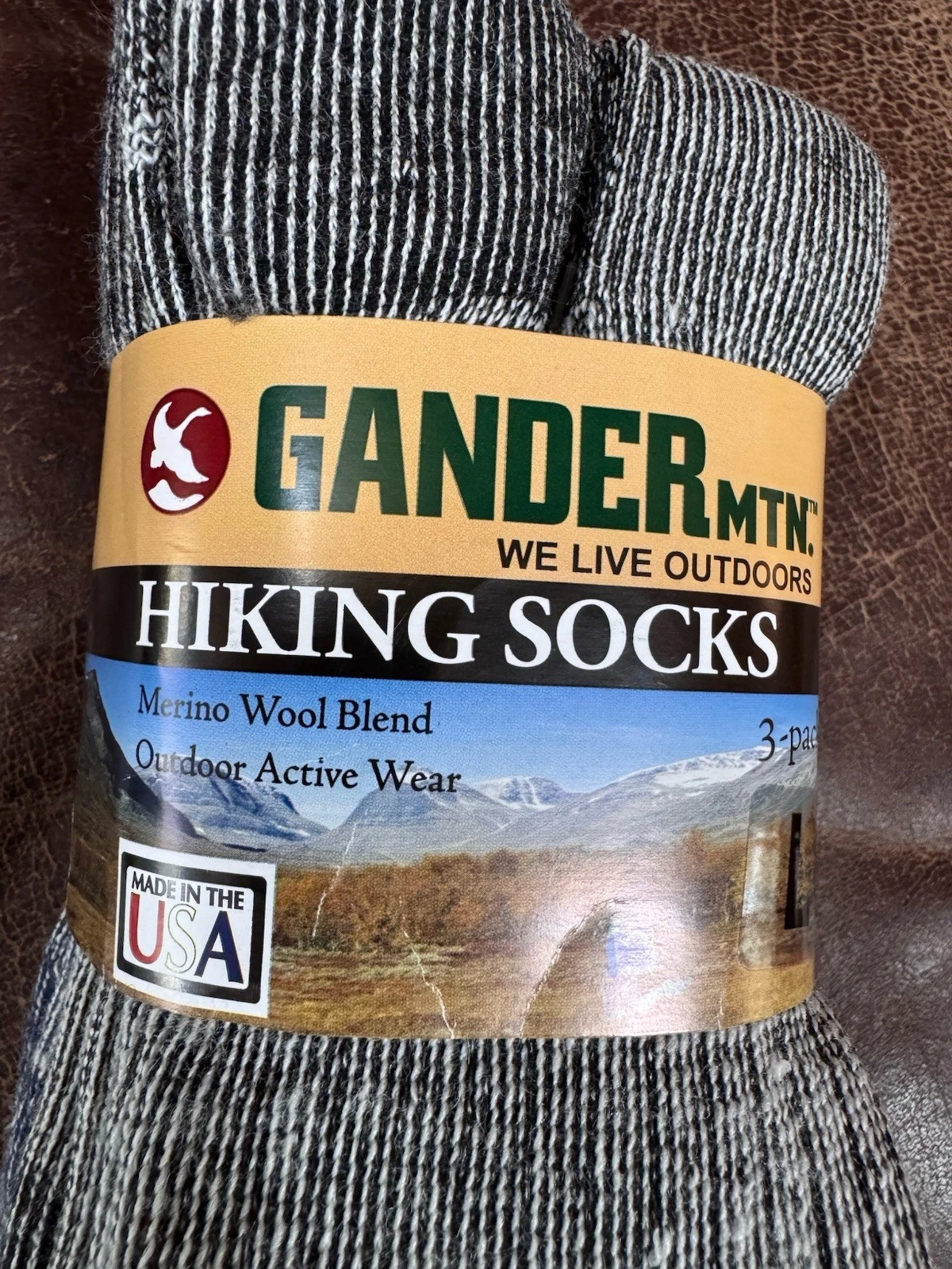 Gander Mountain Hiking Socks Merino Wool Sz L Men 9-12 Women 10-12 New 3 Pk
