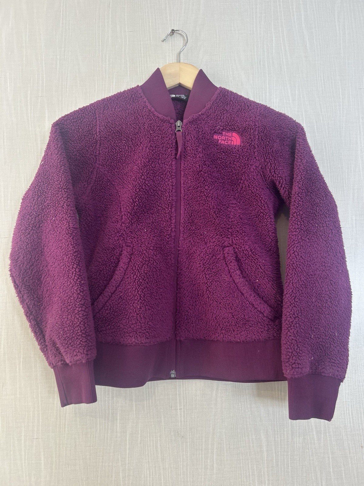 Girls THE NORTH FACE Full Zip Fleece Jacket Purple Size Medium 10/12 M #1349