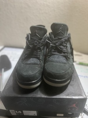 Air Jordan 4 Retro KAWS Black Sneakers Size 14 930155-001  Box slightly damaged 
