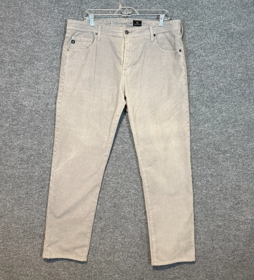 Pantalones Adriano Goldschmied Para Hombre 38x34 Gris Pana Pierna Recta Elastizados Informales Foto 3 de 4