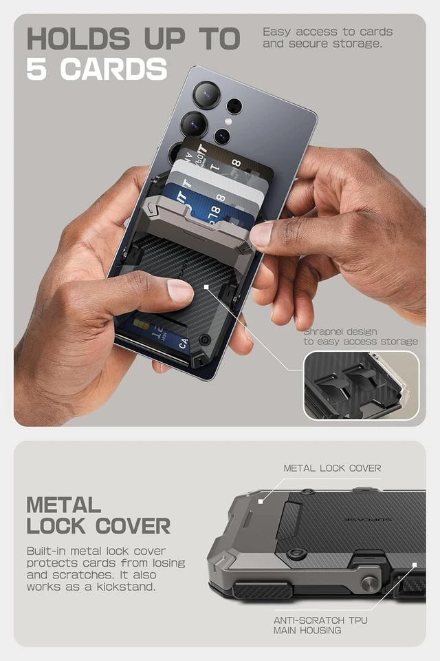 SUPCASE for MagSafe Wallet Magnetic Stand Phone Card Holder Tripod for GalaxyS25 - Image 4 of 4