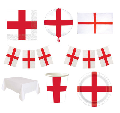England World Cup Party Tableware Decorations Plates Cups Napkin Tablecover Flag