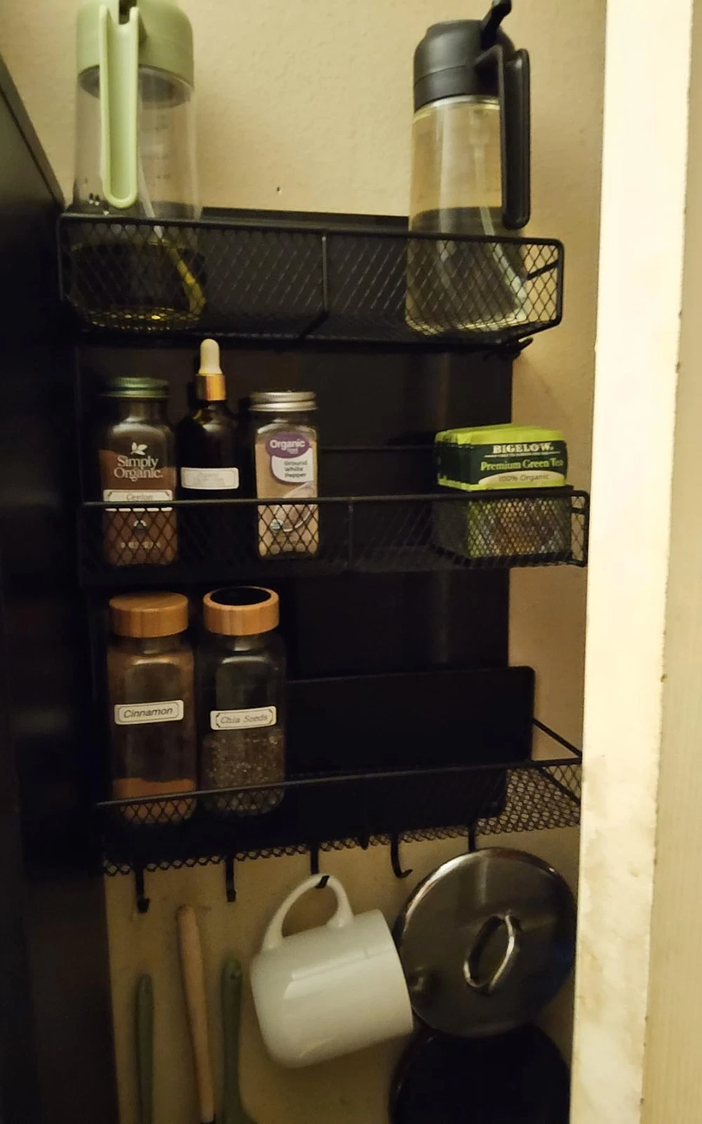 2 Pack Magnetic Spice Rack for Fridge Metal Organizer Shelf with Hooks NEW