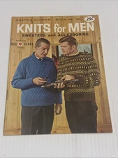 Knits For Men Sweaters And Accessories Cross Stitch Coats & Clark’s Book No. 134
