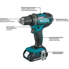 Makita Driver-Drill/Impact Driver Combo Kit 18V Cordless w/ Charger Tool Bag