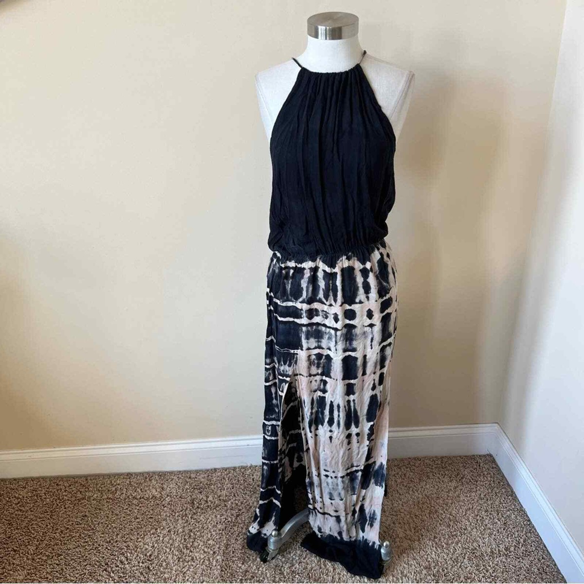 chinese dress ladies Casual Tie Dye Double Side Slit Maxi Dress  The Shoe and Scarf