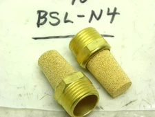 2 PIECES - Pneumatic Muffler 1/2" NPT, Brass Body, Sintered Bronze