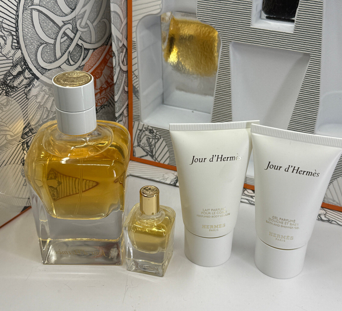 NEW Jour D'Hermes by HERMES 4 pcs SET (EDP: 2.87oz+0.25oz+1oz .BL+