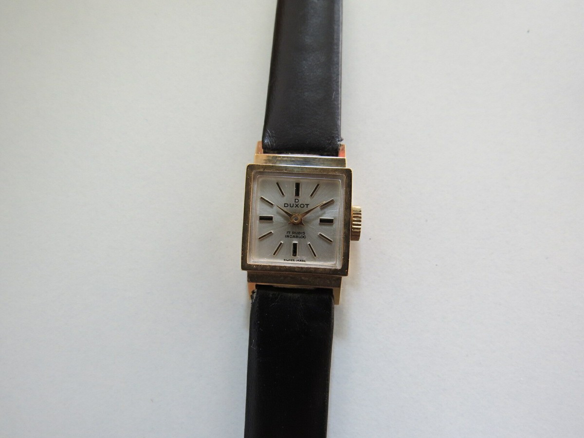 Solid Gold 14K 585 watch Uhr NOS Vintage SwissMade Duxot New