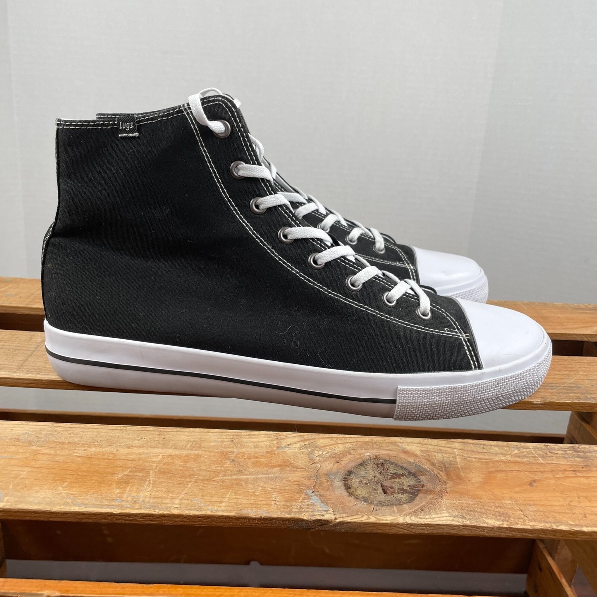 Men\'s Lugz Stagger Canvas Casual Sneakers - Black & White - 10 - NWT Amazon.com | Lugz Men main image 4