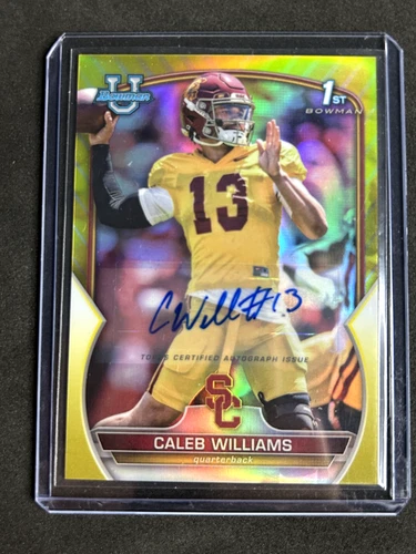 Caleb Williams 2022 Bowman U Chrome 1st YELLOW AUTO /75