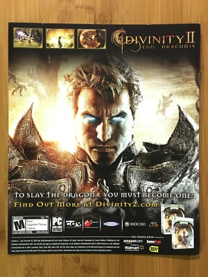 Divinity II 2: Ego Draconis Xbox 360 PC 2009 Print Ad/Poster Official RPG Art