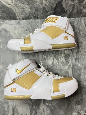 <超激レア商品>NIKE BOOK2EP 27.5 basketball Nike Zoom Lebron 2 Retro Maccabi 2022 White Gold Sneakers DJ4892