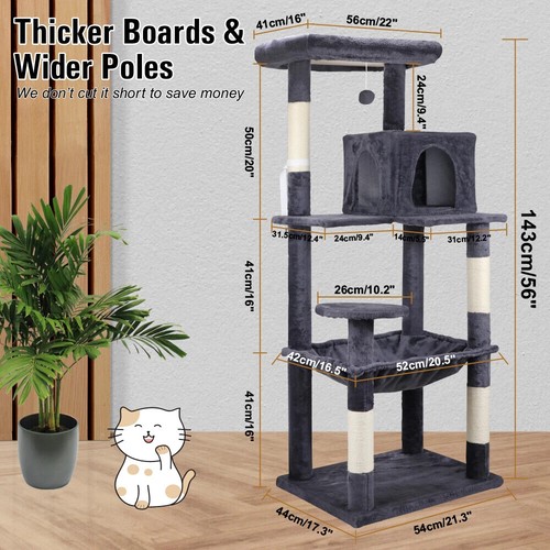 Cat Tree Tower Scratching Post Scratcher Condo House Bed Stand Toy Furniture - Picture 2 of 15