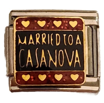 Married To A Casanova Romantic Italian Charm 9mm Bracelet Link 